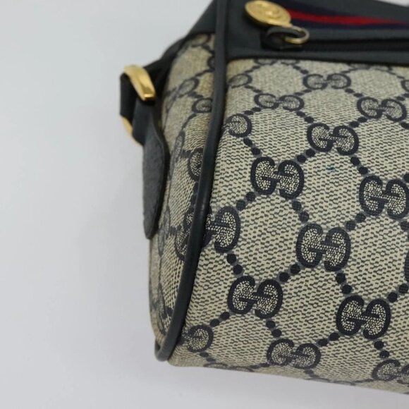 GUCCI GG Supreme Sherry Line Shoulder Bag PVC Navy Gold 119 02 087 Auth 137826 - Picture 4 of 16